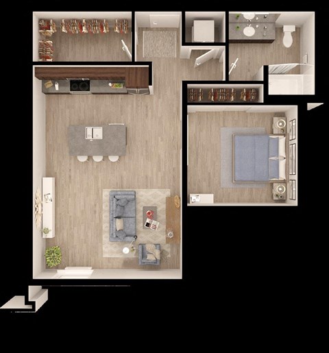 Anthem PDX Apartments B3a Floor Plan